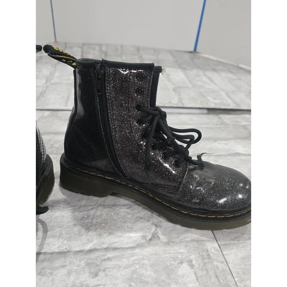Dr Martens Size 3 Youth Girls 1460 Cosmic Glitter Black‎ Leather Boots